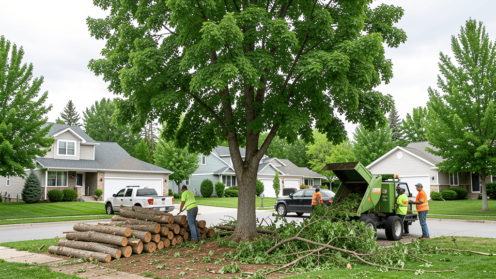 Large lot clearing project with equipment